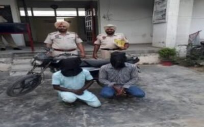 भोगपुर की पुलिस ने चोरी के मोटरसाईकल सहित दो को किया काबू