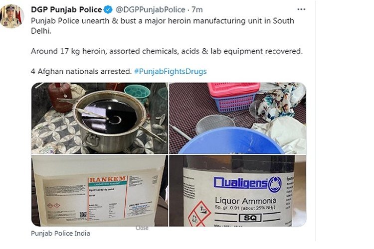 पंजाब पुलिस की बड़ी कामयाबी, दिल्ली में रेड के दौरान पकड़ी 85 करोड़ की हैरोईन