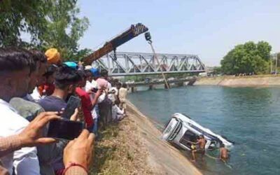 पंजाब में बड़ा हादसा, निज़ी बस ने मारी कार को टक्कर, भाखड़ा में गिरी कार