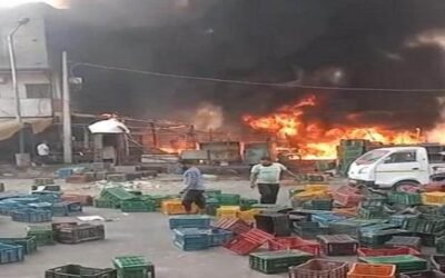 लुधियाना की सब्ज़ी में धमाके के साथ लगी आग, धू धू कर जली मंडी में बनी झुग्गी