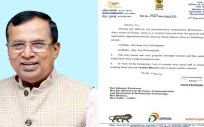 मंत्री सोमप्रकाश ने दो नई ट्रेनों को चलाने के लिए रेल मंत्री को लिखा पत्र