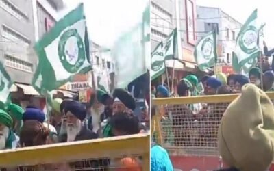 जालंधर में किसानों का प्रर्दशन, भाज़पा नेता के घर के बाहर धरना