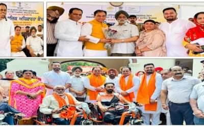 डा. राजकुमार चब्बेवाल के प्रयास से 117 दिव्यांगों को मोटराइज्ड ट्राइसाइकिल सहित बांटे अन्य सहायक उपकरण