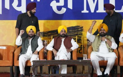 मुख्यमंत्री भगवंत मान ने डेरा बाबा नानक में आप उम्मीदवार गुरदीप रंधावा के लिए किया प्रचार