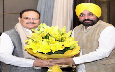 मुख्यमंत्री द्वारा नड्डा से मुलाकात, 15 नवंबर तक राज्य को डी.ए.पी. खाद की पूरी आपूर्ति की मांग