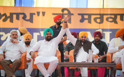 डेरा बाबा नानक से ‘आप’ उम्मीदवार गुरदीप रंधावा के लिए भगवंत मान ने किया प्रचार, कलानौर में की जनसभा