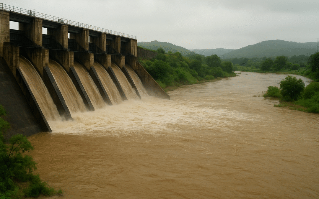 पौंग बांध का जलस्तर खतरे के निशान से ऊपर, ब्यास नदी में छोड़ा गया 1 लाख क्यूसेक से अधिक पानी