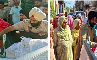 AAP प्रवक्ता हरजी मान ने बघाना व नरुड़ गांवों में बाढ़ पीड़ितों को बांटा राशन, जल्द मिलेगा मुआवज़ा