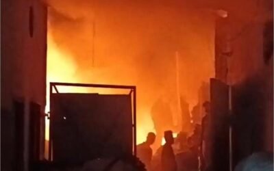 चप्पल फैक्ट्री में भीषण आग, 3 घंटे की मशक्कत के बाद काबू — दिवाली के पटाखों से लगी आशंका