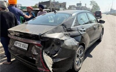 रूपनगर-चंडीगढ़ हाईवे पर भीषण हादसा: नवविवाहित जोड़े की कार ट्रैक्टर से टकराई, वरना बुरी तरह क्षतिग्रस्त