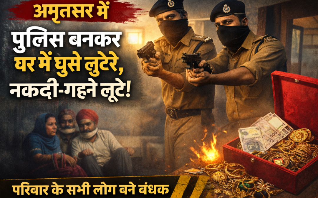 अमृतसर में पुलिस बनकर घर में घुसे लुटेरे, परिवार को बंधक बनाकर नकदी-गहने लूटे