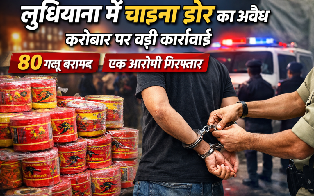 लुधियाना में चाइना डोर के अवैध कारोबार पर बड़ी कार्रवाई, 80 गट्टू बरामद, एक गिरफ्तार