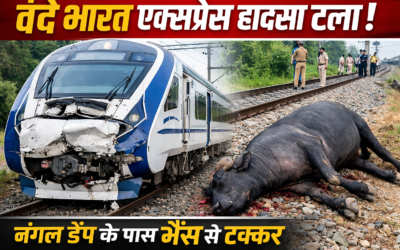 नंगल डैम के पास बड़ा हादसा टला, वंदे भारत एक्सप्रेस भैंस से टकराई