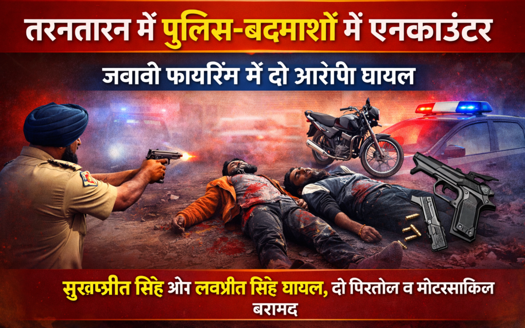 तरनतारन में पुलिस–बदमाश मुठभेड़, जवाबी फायरिंग में दो आरोपी घायल