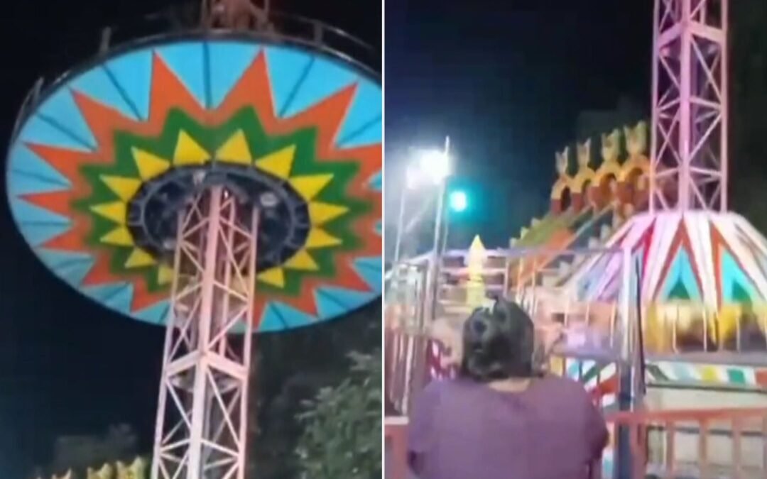 सरस मेले में बड़ा हादसा टला, 80 फुट ऊंचाई पर अटका झूला, बच्चों को सुरक्षित उतारा