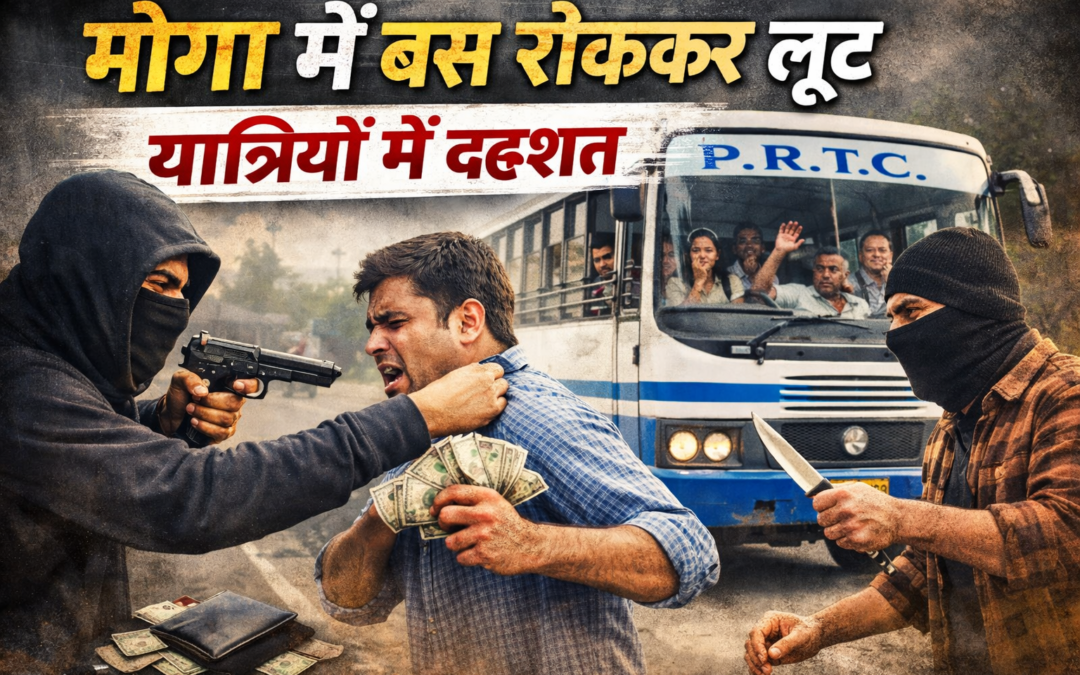 मोगा में दिनदहाड़े बस रोककर लूट, यात्रियों में दहशत