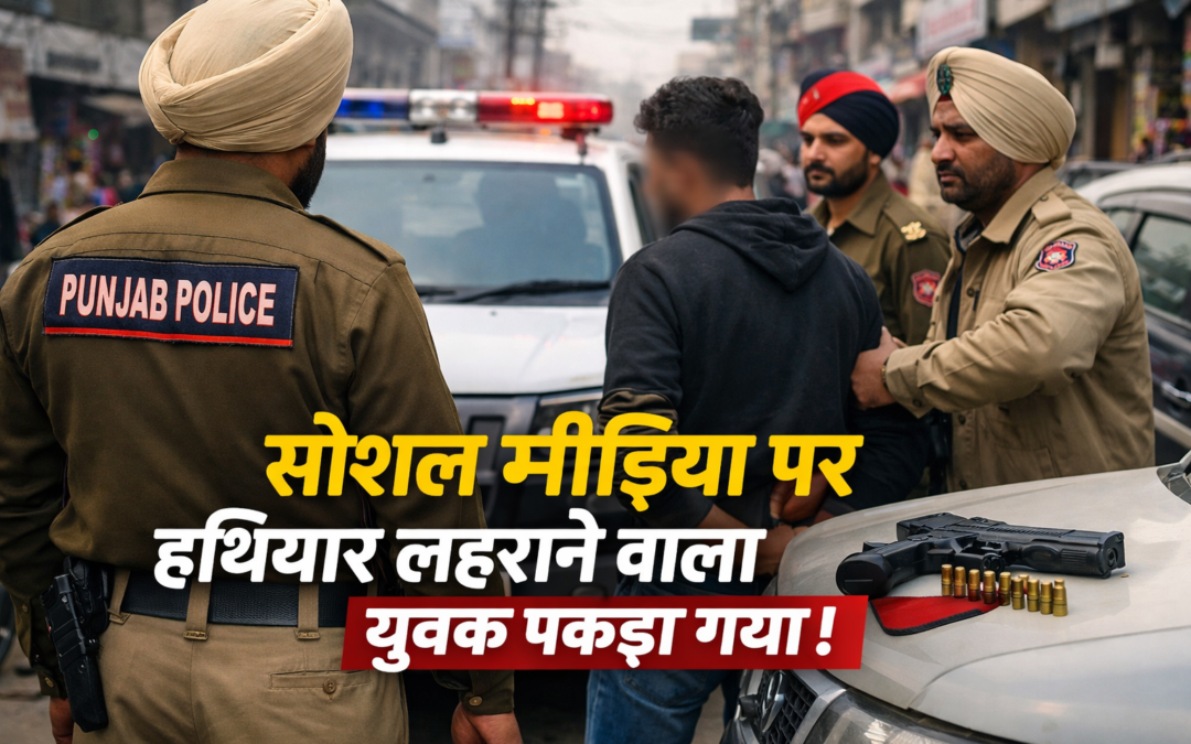 सोशल मीडिया पर हथियार लहराने वाला युवक पुलिस के शिकंजे में