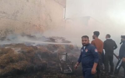 वेस्ट हलके के नाहल गांव में स्क्रैप गोदाम में भीषण आग, घरों की दीवारों में आई दरारें