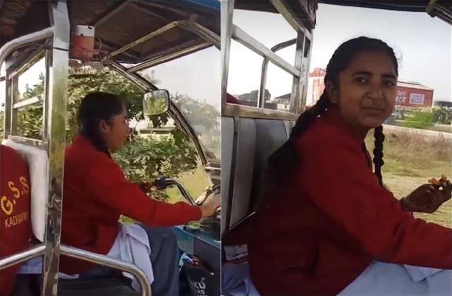 जालंधर की नन्हीं बेटी बनी मिसाल, ई-रिक्शा चलाकर बहनों को लेकर जाती है स्कूल