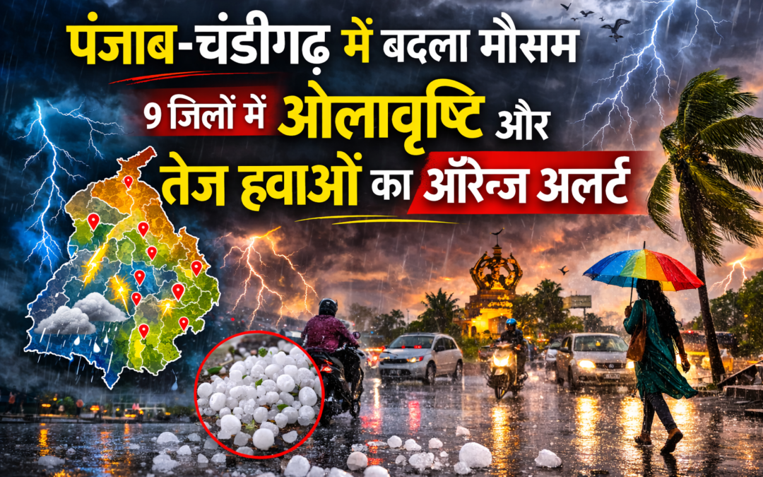 पंजाब-चंडीगढ़ में मौसम हुआ सुहावना, 9 जिलों में ओलावृष्टि और तेज हवाओं का ऑरेंज अलर्ट