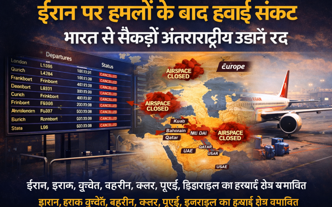 Iran पर हमलों के बाद हवाई संकट, भारत से सैकड़ों अंतरराष्ट्रीय उड़ानें रद्द