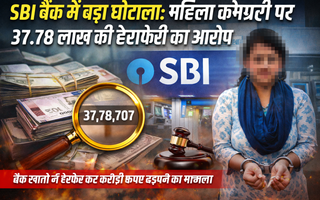 SBI बैंक में बड़ा घोटाला: महिला कर्मचारी पर 37.78 लाख की हेराफेरी का आरोप