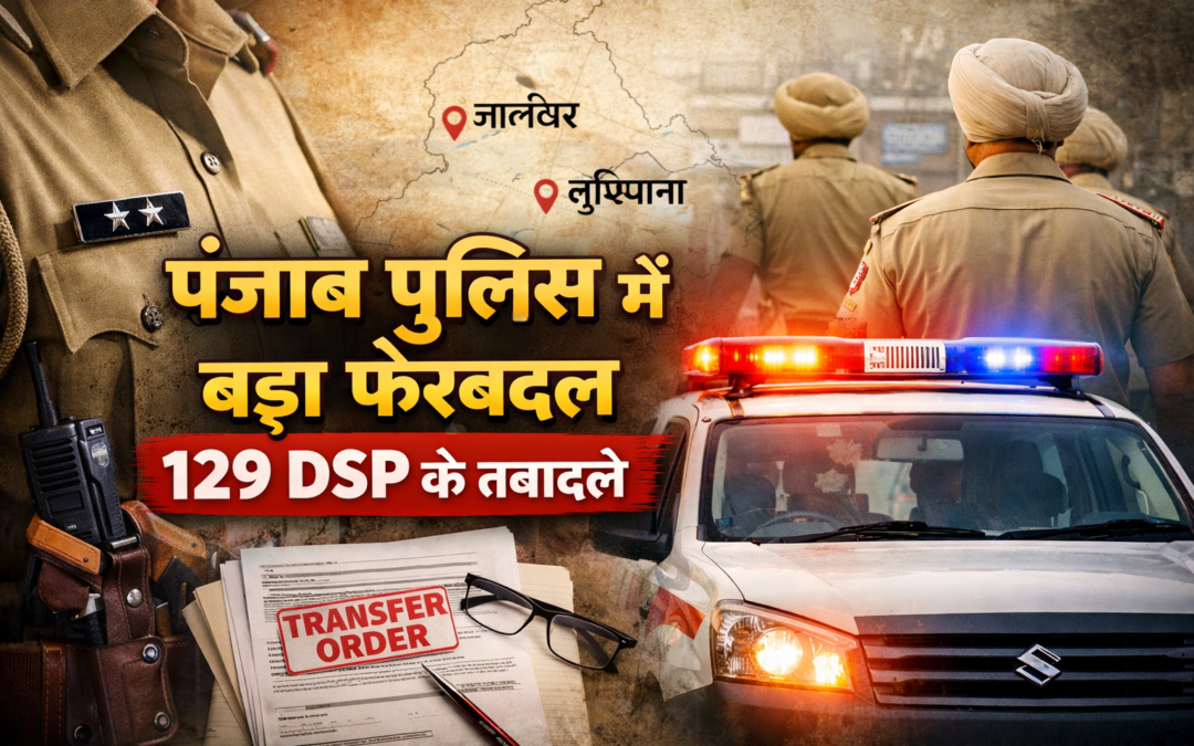 पंजाब पुलिस में बड़ा फेरबदल, 129 DSP अधिकारियों के तबादले