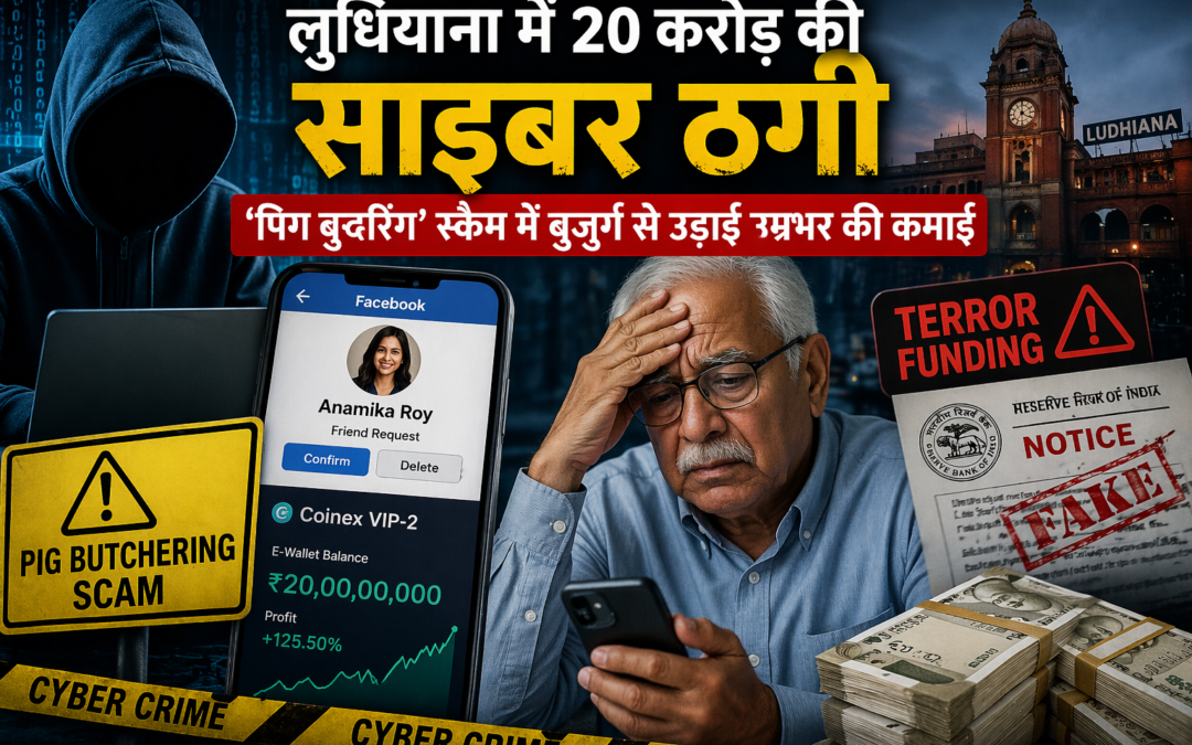 लुधियाना में 20 करोड़ की साइबर ठगी, ‘पिग बुचरिंग’ स्कैम में बुजुर्ग से उड़ाई उम्रभर की कमाई