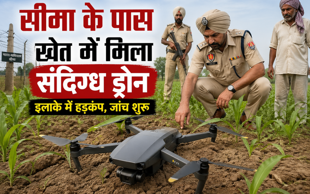 सीमा के पास खेत में मिला संदिग्ध ड्रोन, इलाके में मचा हड़कंप