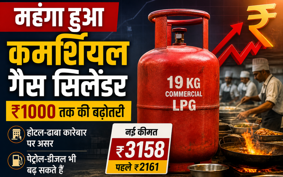 कमर्शियल गैस सिलेंडर महंगा: ₹1000 तक की बढ़ोतरी से होटल-ढाबा कारोबार पर संकट