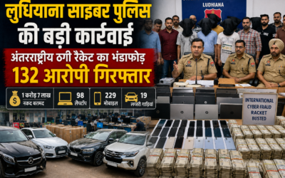 लुधियाना साइबर पुलिस की बड़ी कार्रवाई: अंतरराष्ट्रीय ठगी रैकेट का भंडाफोड़, 132 आरोपी गिरफ्तार