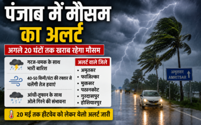 पंजाब में मौसम का कहर! अगले 20 घंटों के लिए हाई अलर्ट, कई जिलों में भारी बारिश और आंधी-तूफान की चेतावनी
