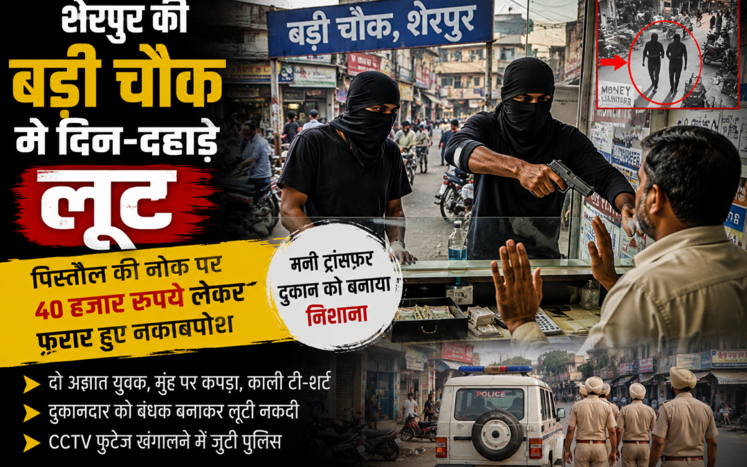 दिन-दहाड़े लूट, पिस्तौल के बल पर 40 हजार रुपये लेकर फरार हुए नकाबपोश