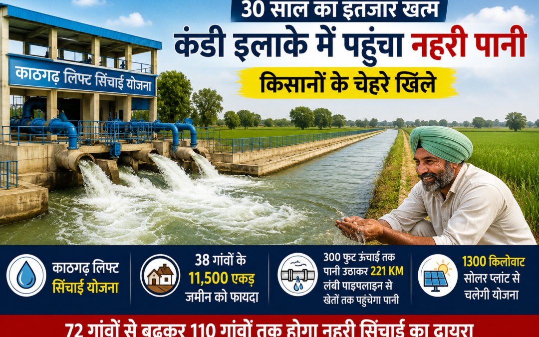30 साल बाद कंडी इलाके में पहुंचा नहरी पानी, किसानों के चेहरे खिले