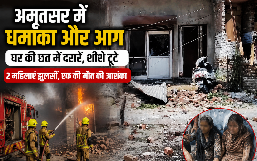 अमृतसर में घर में जोरदार ब्लास्ट के बाद लगी भीषण आग, दो महिलाएं झुलसीं; एक की मौत की आशंका