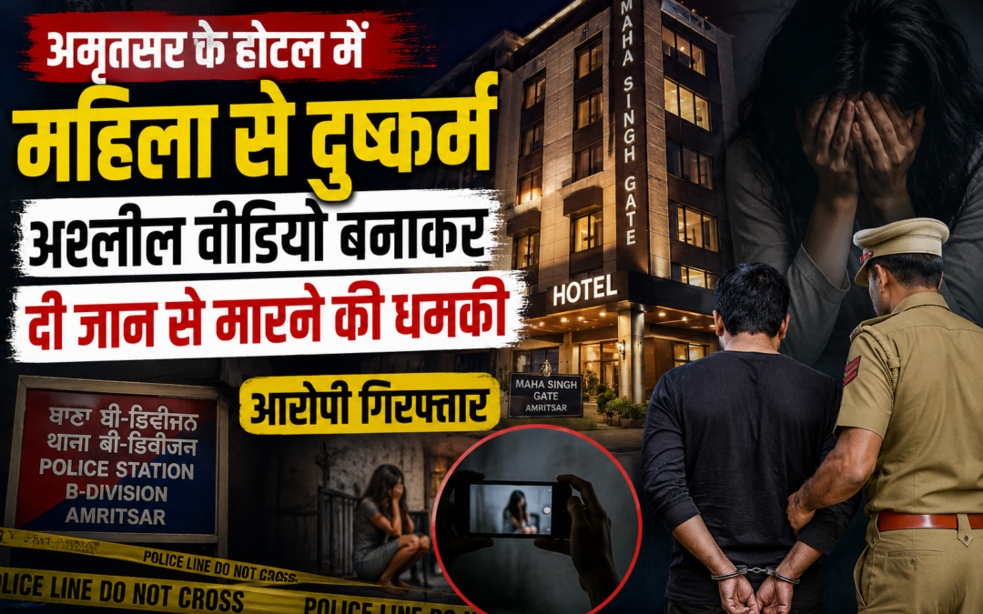 अमृतसर के होटल में महिला से दुष्कर्म का आरोप, अश्लील वीडियो बनाकर दी जान से मारने की धमकी