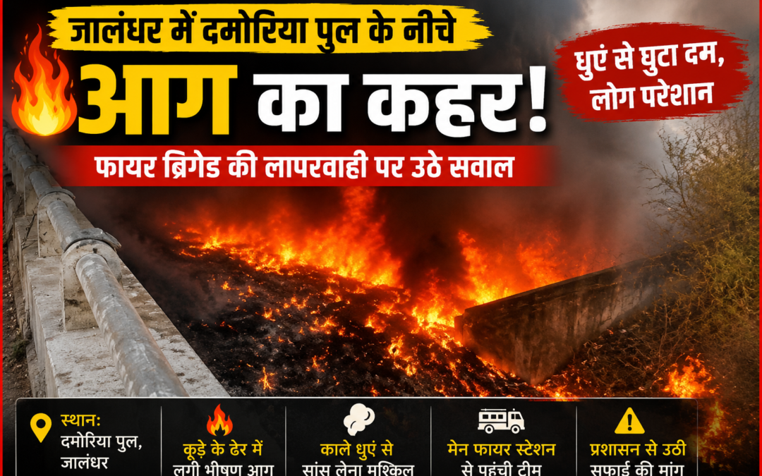 जालंधर में दमोरिया पुल के नीचे भड़की भीषण आग, काले धुएं से घुटा दम