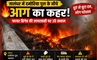 जालंधर में दमोरिया पुल के नीचे भड़की भीषण आग, काले धुएं से घुटा दम
