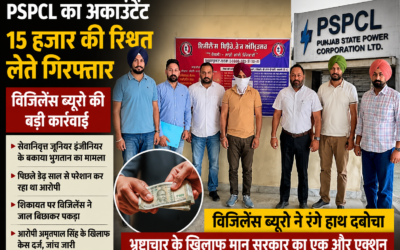 भ्रष्टाचार पर मान सरकार की बड़ी कार्रवाई, PSPCL का अकाउंटेंट 15 हजार की रिश्वत लेते रंगे हाथ गिरफ्तार