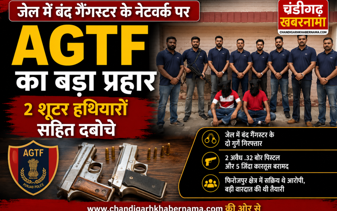 बड़ी कार्रवाई: जेल में बंद गैंगस्टर के दो गुर्गे हथियारों सहित गिरफ्तार