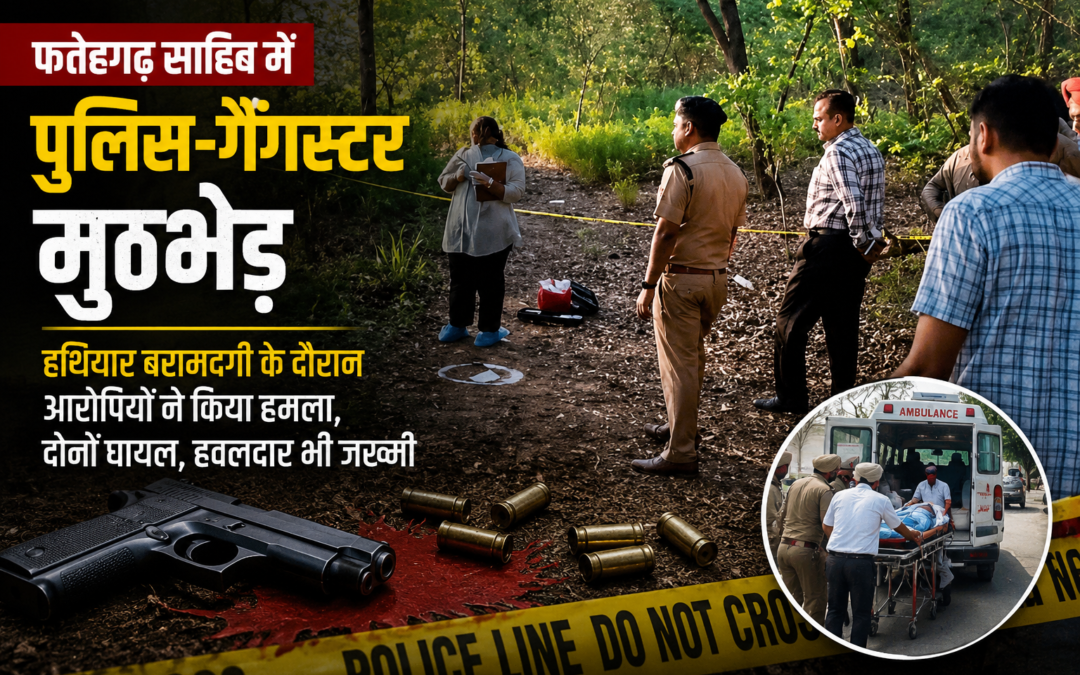 फतेहगढ़ साहिब में पुलिस-गैंगस्टर मुठभेड़, हथियार बरामदगी के दौरान आरोपियों ने किया हमला