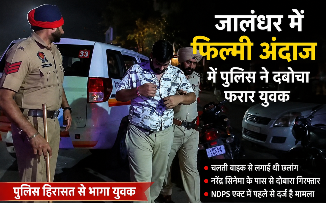 पुलिस चौकी के बाहर से युवक फरार, फिल्मी अंदाज में पीछा कर दोबारा दबोचा