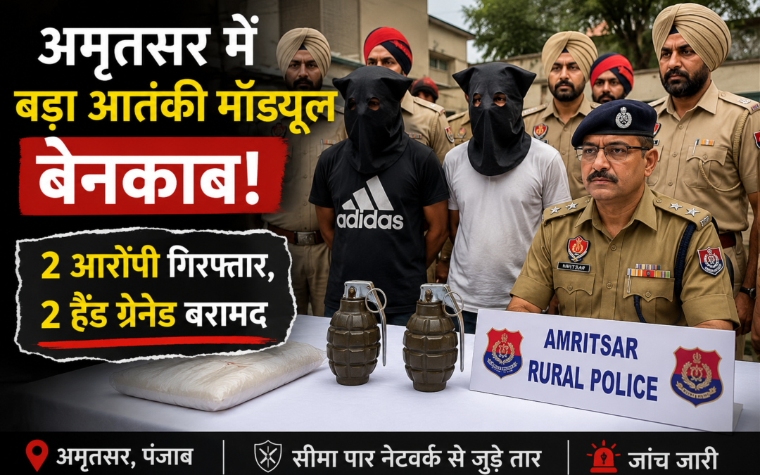अमृतसर में बड़ा आतंकी मॉड्यूल बेनकाब! 2 आरोपी गिरफ्तार, 2 हैंड ग्रेनेड बरामद