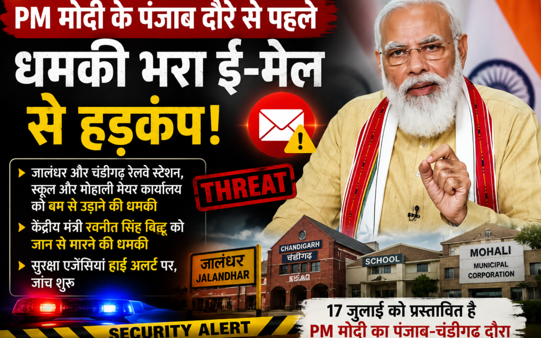 PM मोदी के पंजाब दौरे से पहले बड़ा सुरक्षा अलर्ट! रेलवे स्टेशन, स्कूल और केंद्रीय मंत्री को धमकी भरा ई-मेल