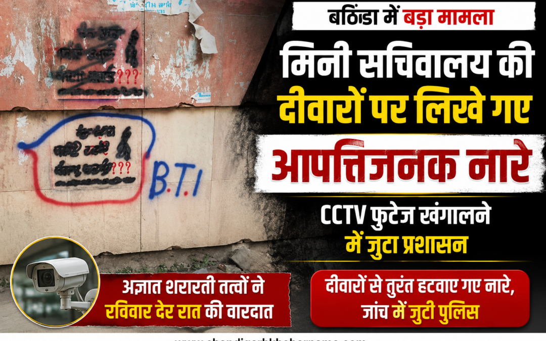 बठिंडा के मिनी सचिवालय की दीवारों पर लिखे गए आपत्तिजनक नारे, प्रशासन ने तुरंत हटवाए