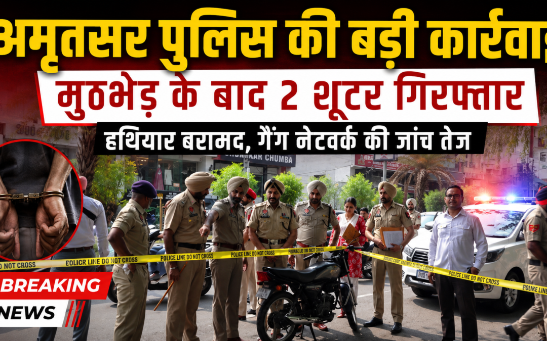 Amritsar में पुलिस की बड़ी कार्रवाई: मुठभेड़ के बाद 2 शूटर गिरफ्तार, हथियार बरामद
