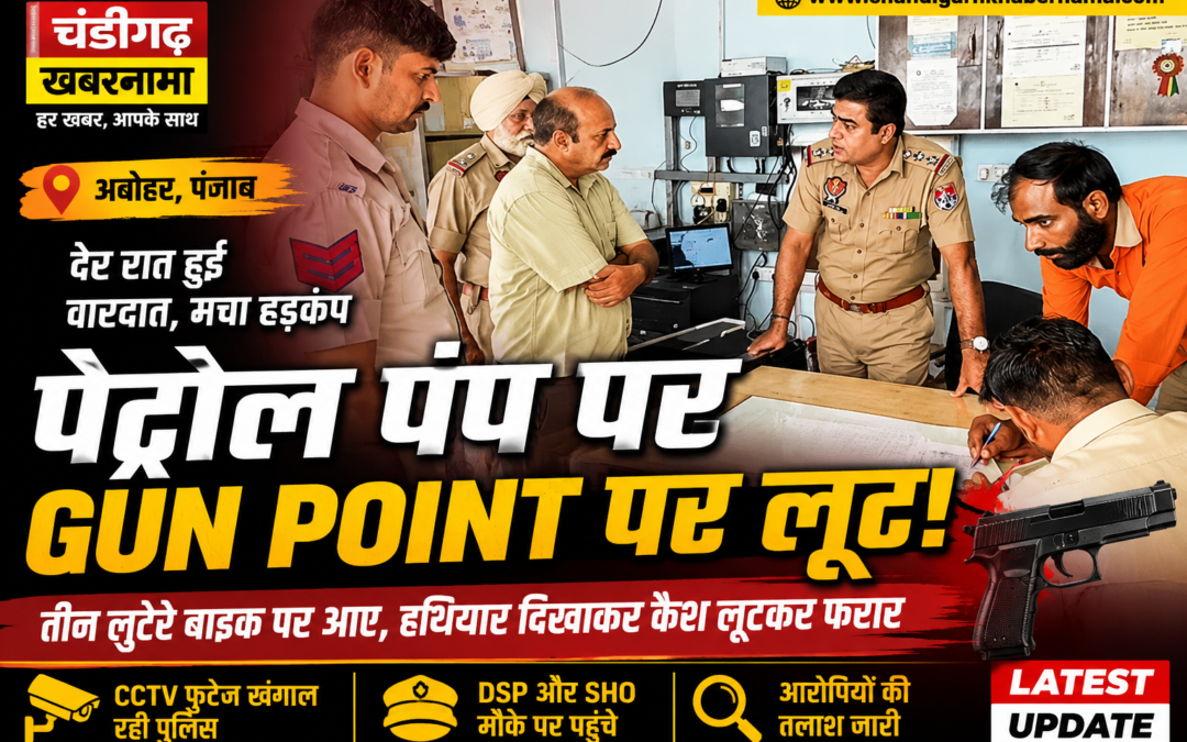 पंजाब में बेखौफ बदमाश! पेट्रोल पंप पर गन प्वाइंट पर लूट, हथियार दिखाकर कैश लेकर फरार