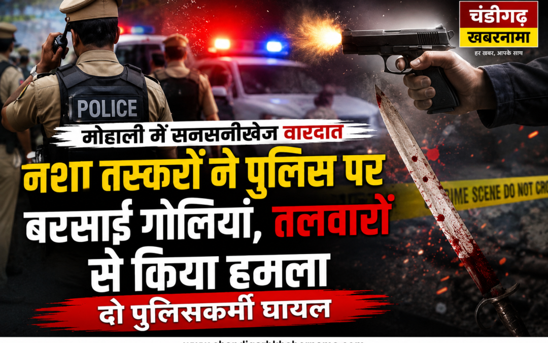 मोहाली में नशा तस्करों का आतंक: पुलिस टीम पर फायरिंग और तलवारों से हमला, दो जवान घायल