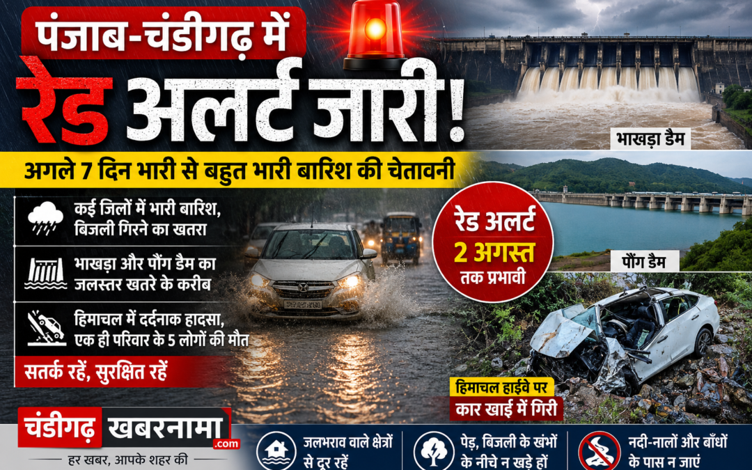 Punjab Weather Alert: पंजाब-चंडीगढ़ में पहली बार रेड अलर्ट, 2 अगस्त तक भारी बारिश का खतरा